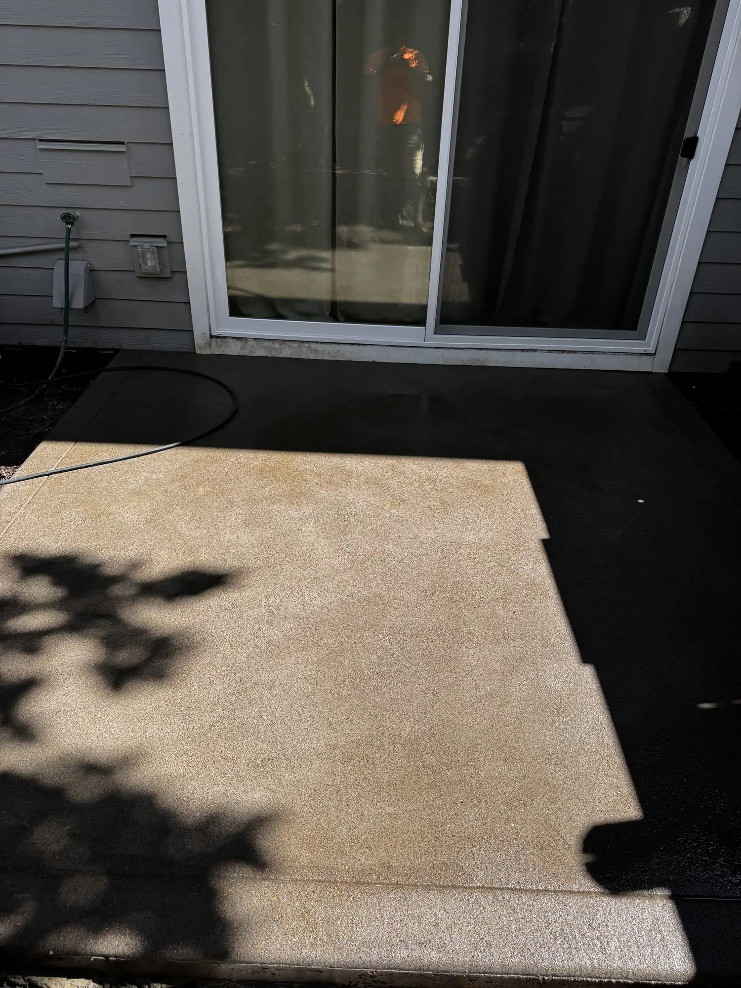 The finished patio outside the back door